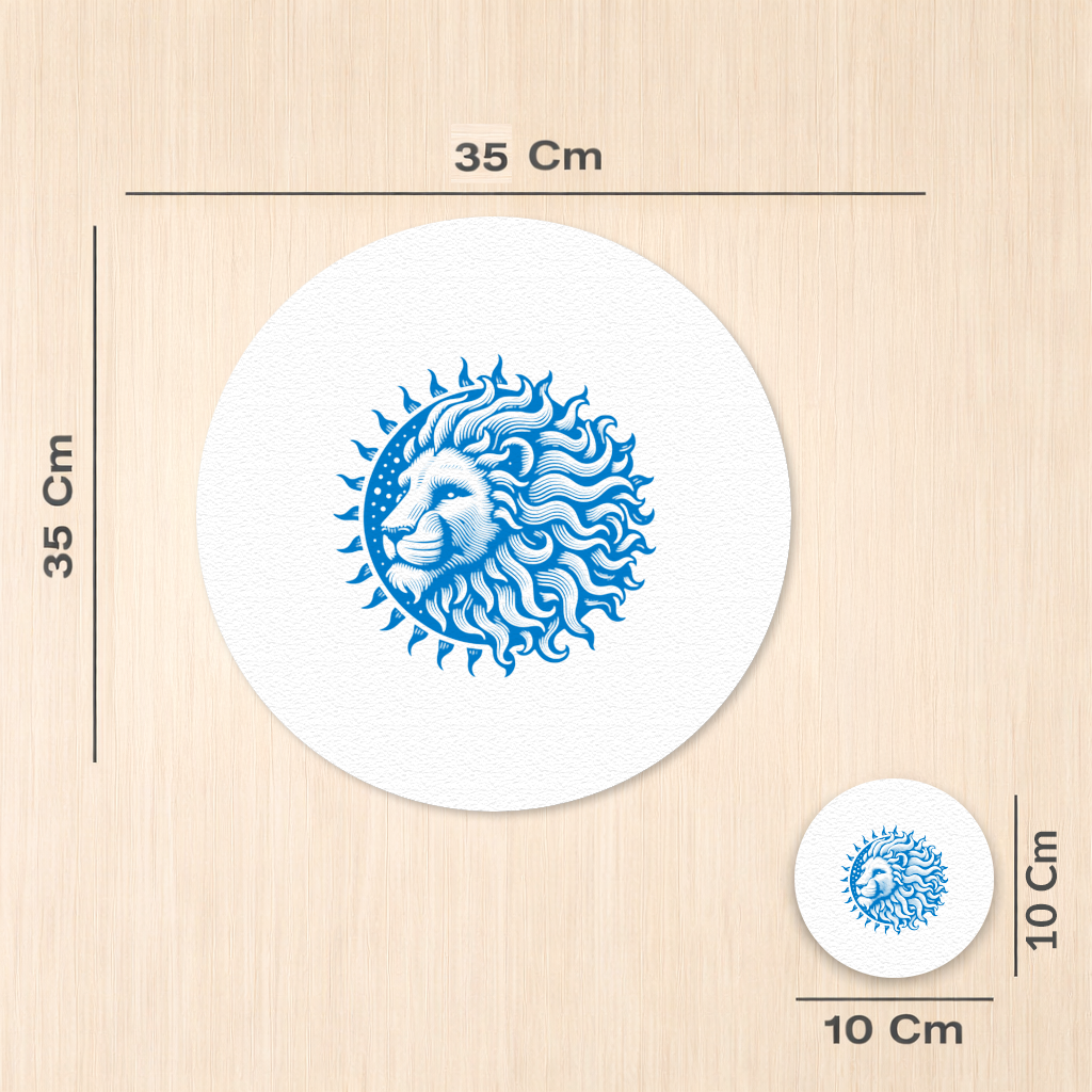 Leo Zodiac Sun and Moon Blue Motif Charger Plate Set 12 Pieces