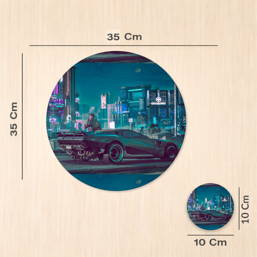 Cyberpunk Themed Customizable Gaming Design Product Charger Plate Set 12 Pieces