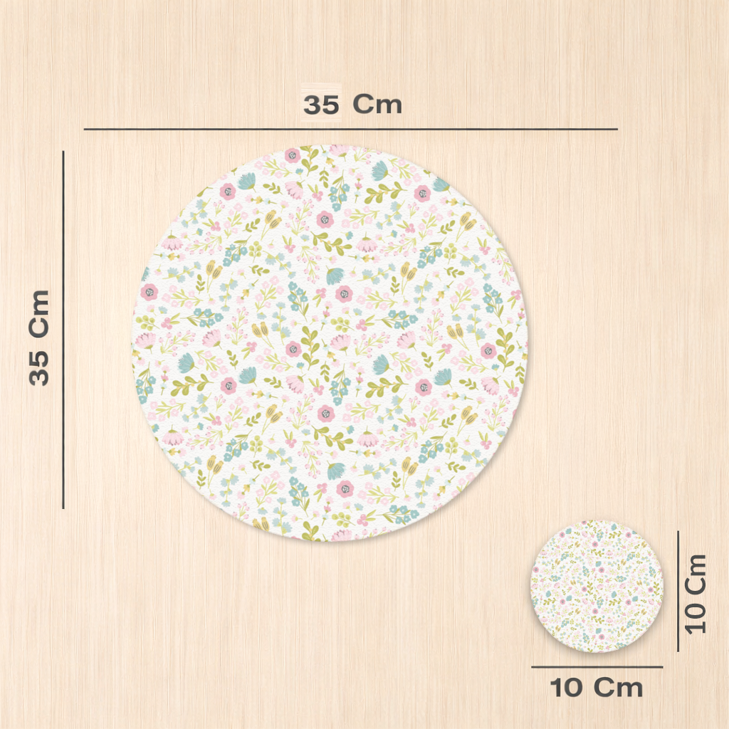 Pastel Spring Floral Charger Plate Set 12 Pieces