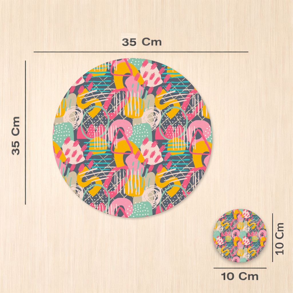 Abstract Geometric Doodle Charger Plate Set  12 Pieces