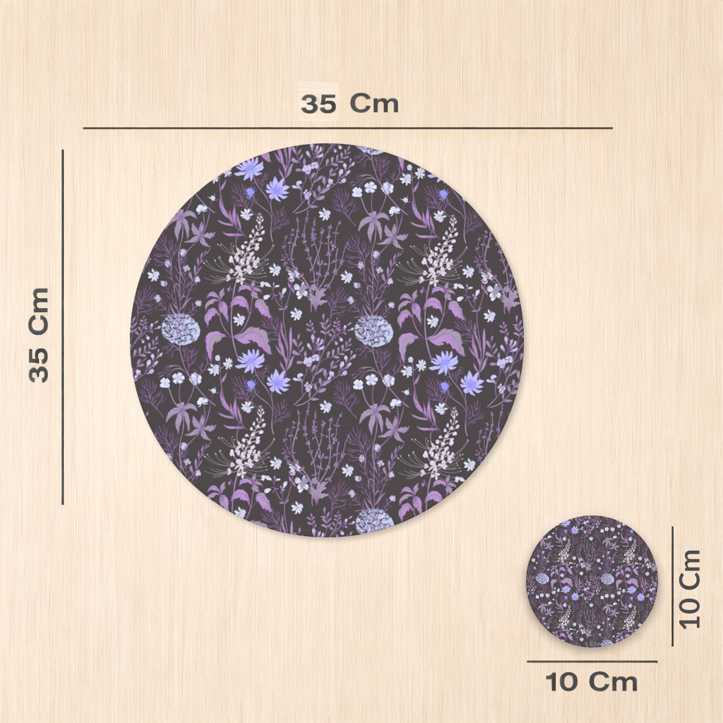 Purple Gothic Botanical Charger Plate Set 12 Pieces