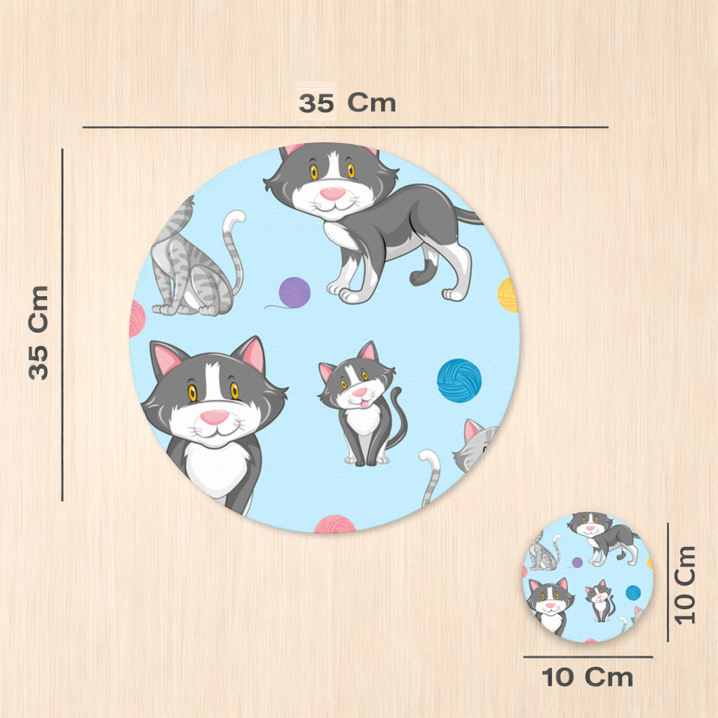 cat repeat pattern Charger Plate Set 12 Pieces