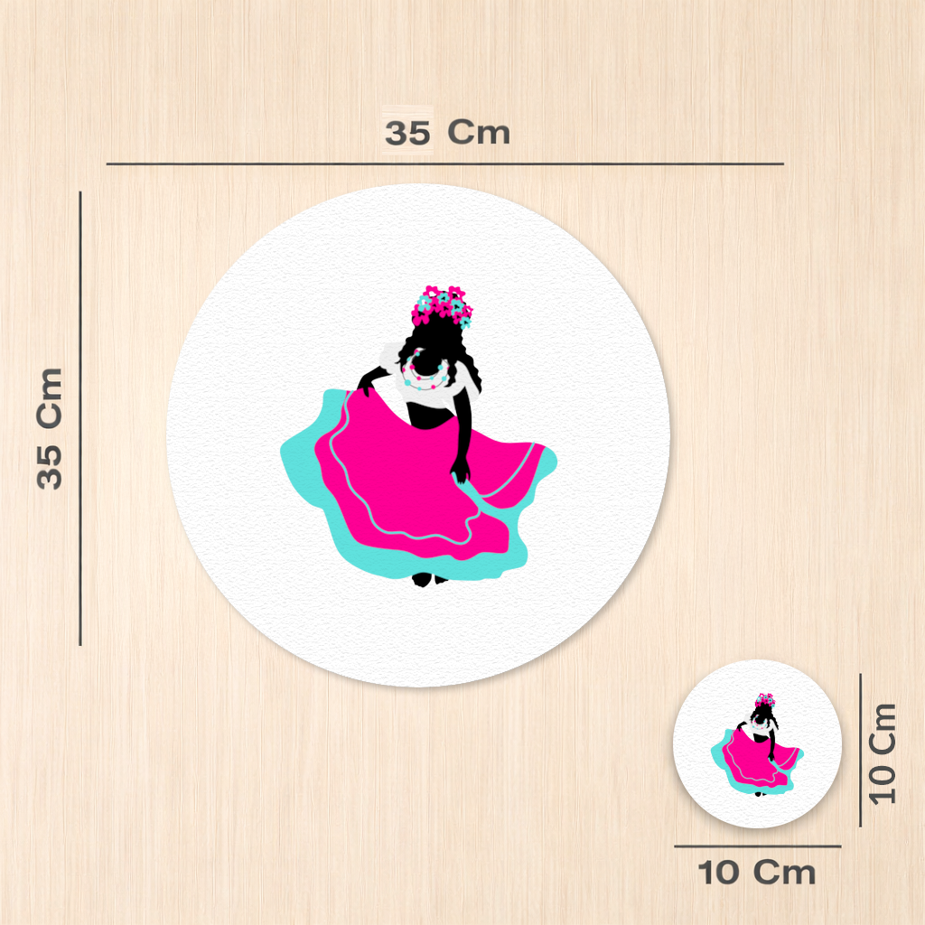 Mexican Folklorico Dancer Silhouette Charger Plate Set 12 Pieces