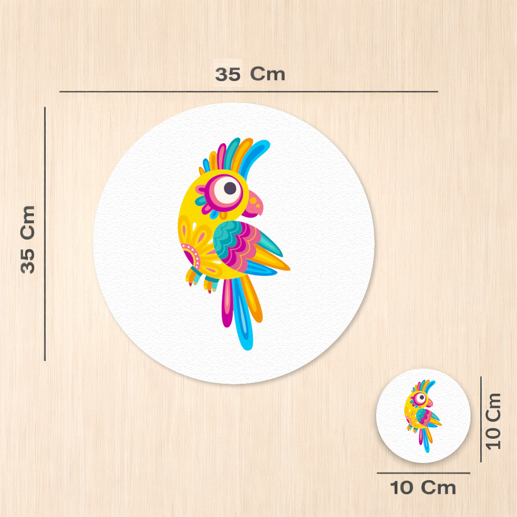 Vibrant Tropical Parrot Folk Charger Plate Set 12 Pieces