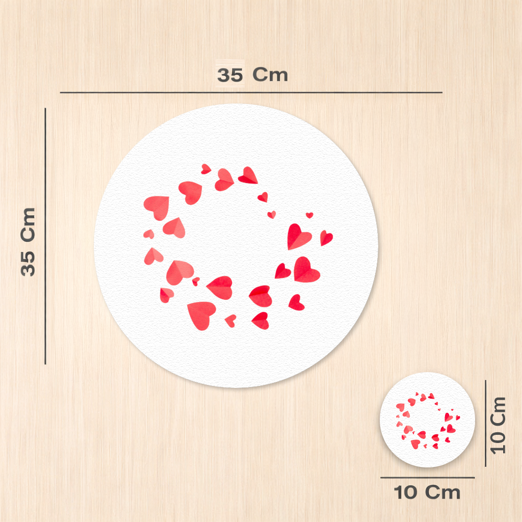 Red Hearts Frame Design Charger Plate Set 12 Pieces