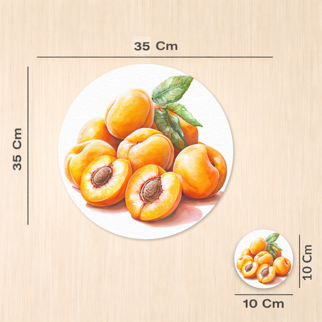 Watercolor Apricot and Leaves Charger Plate Set 12 Pieces