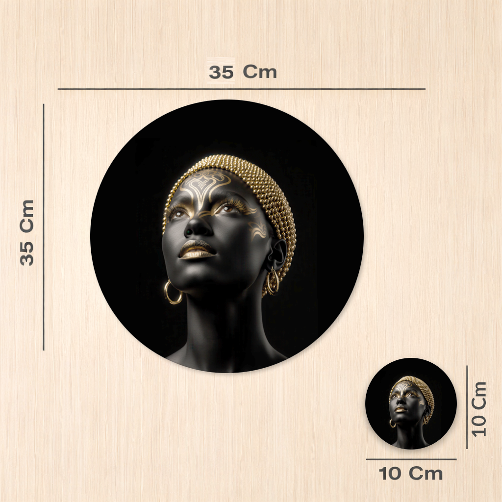 Gold Afrofuturistic Black Woman Charger Plate Set 12 Pieces