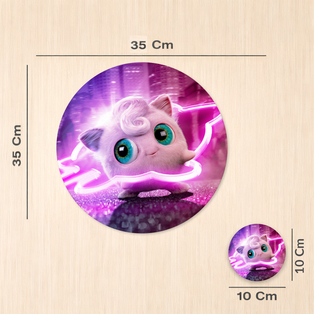 Cyberpunk Pink Fluffy Creature Charger Plate Set 12 Pieces