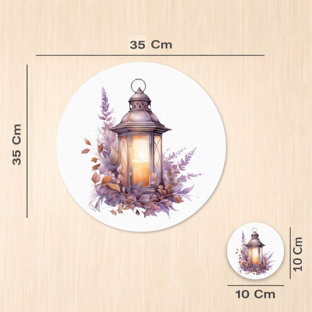 Cottagecore Lavender and Leaves Lantern Charger Plate Set 12 Pieces