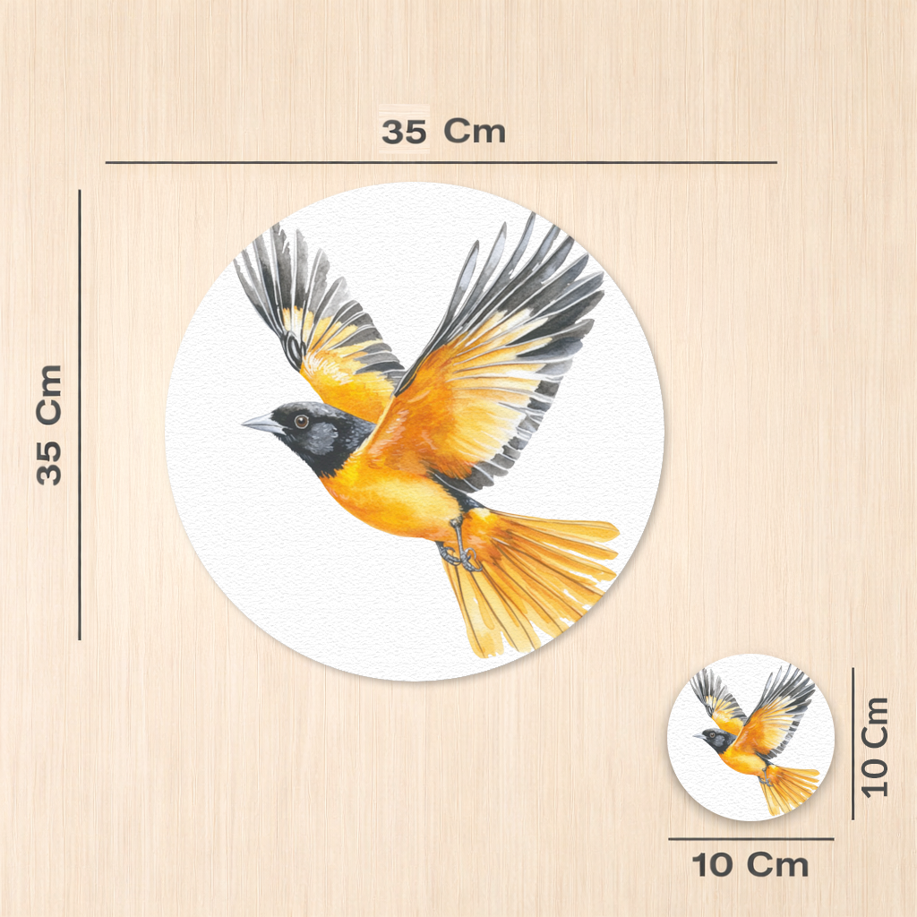 Watercolor Baltimore Oriole Charger Plate Set 12 Pieces