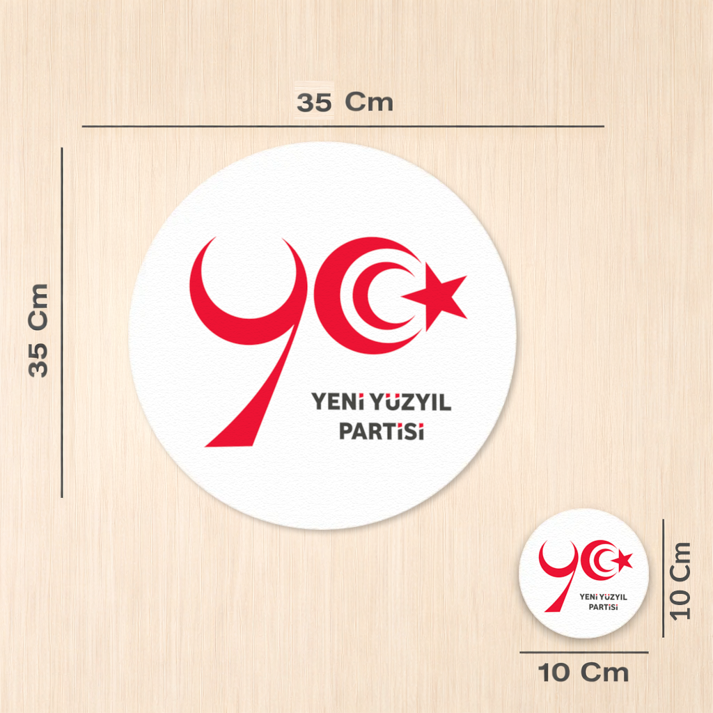 The Yeni Yüzyıl Party Logo on a White Background Charger Plate Set 12 Pieces