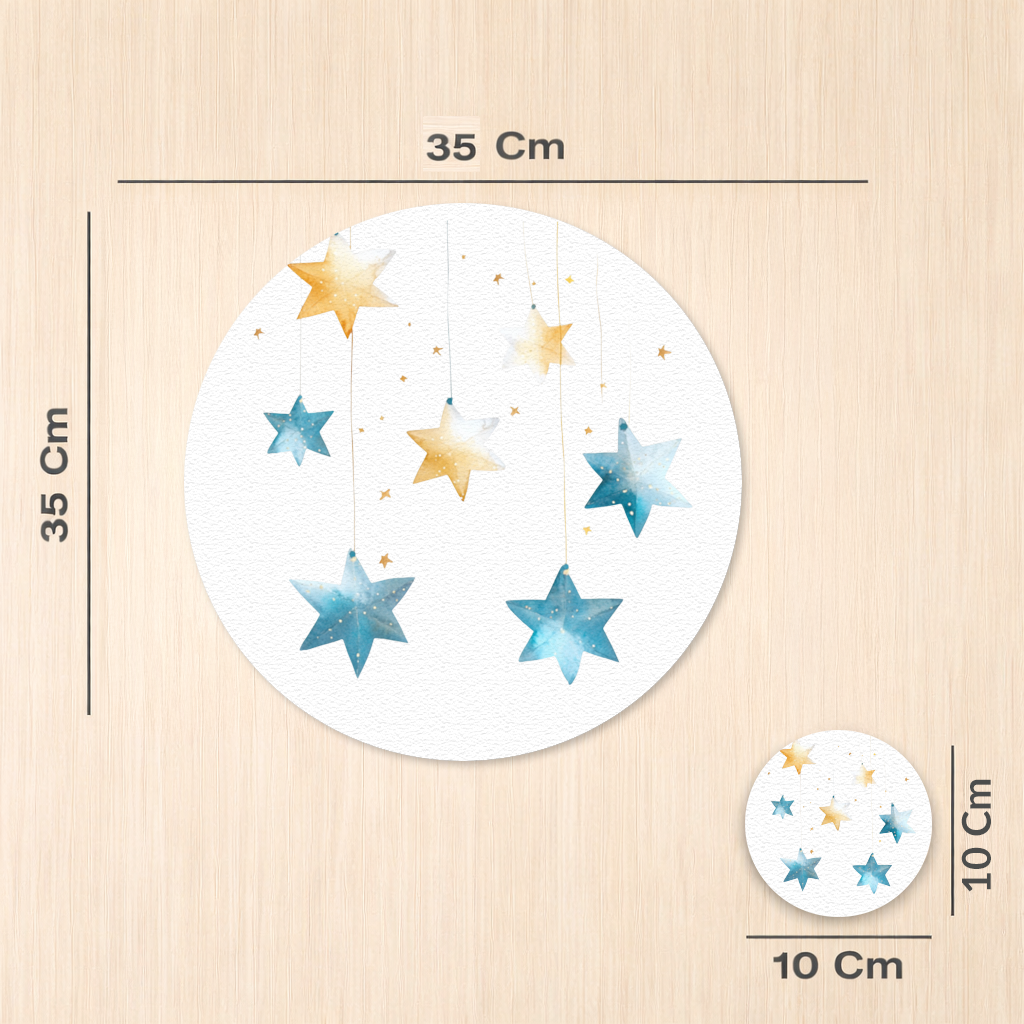 Watercolor Hanging Stars Charger Plate Set 12 Pieces
