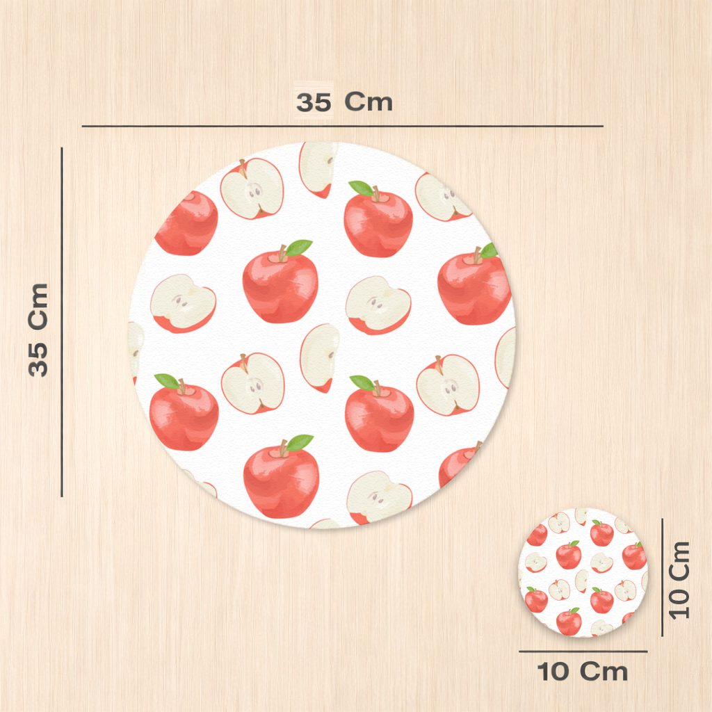 Red Apple Slices Charger Plate Set 12 Pieces