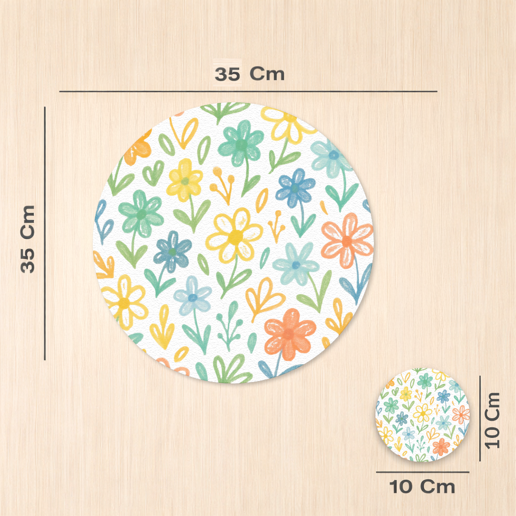 Colorful Boho Wildflowers Charger Plate Set  12 Pieces
