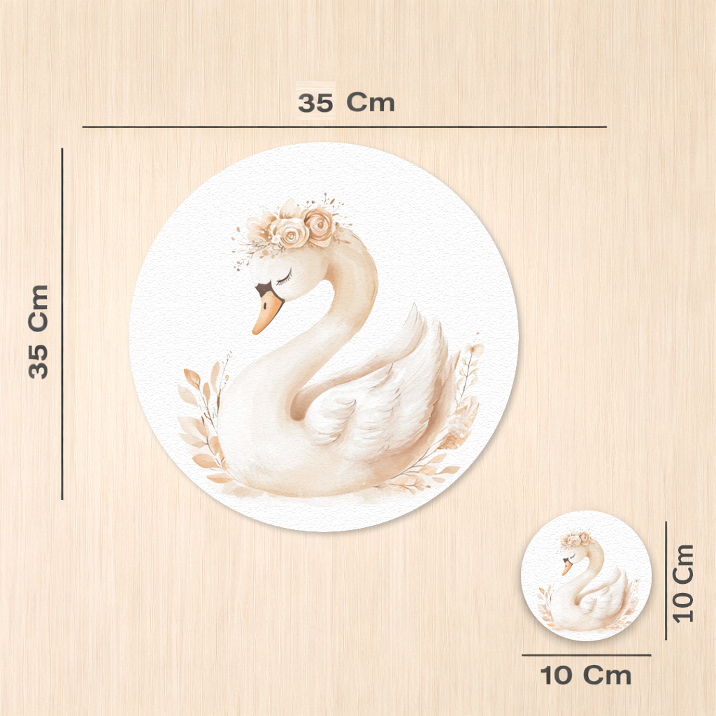 Elegant Floral Crown Boho Swan Charger Plate Set 12 Pieces
