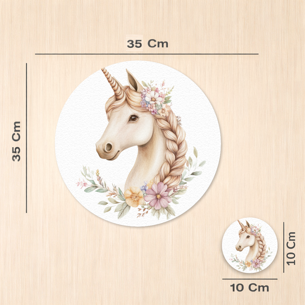 Cottagecore Floral Unicorn Charger Plate Set 12 Pieces