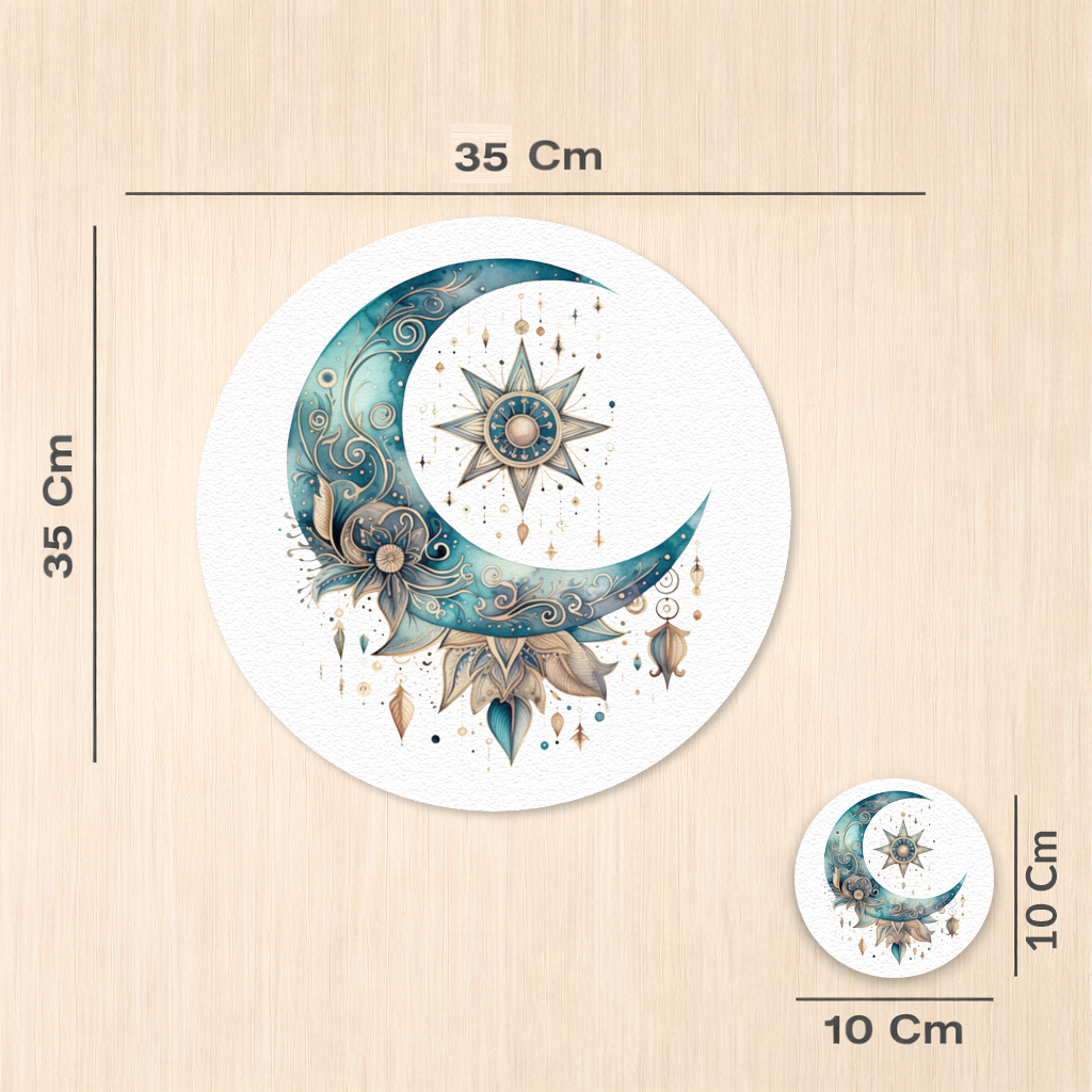 Boho Celestial Sun and Moon Charger Plate Set 12 Pieces