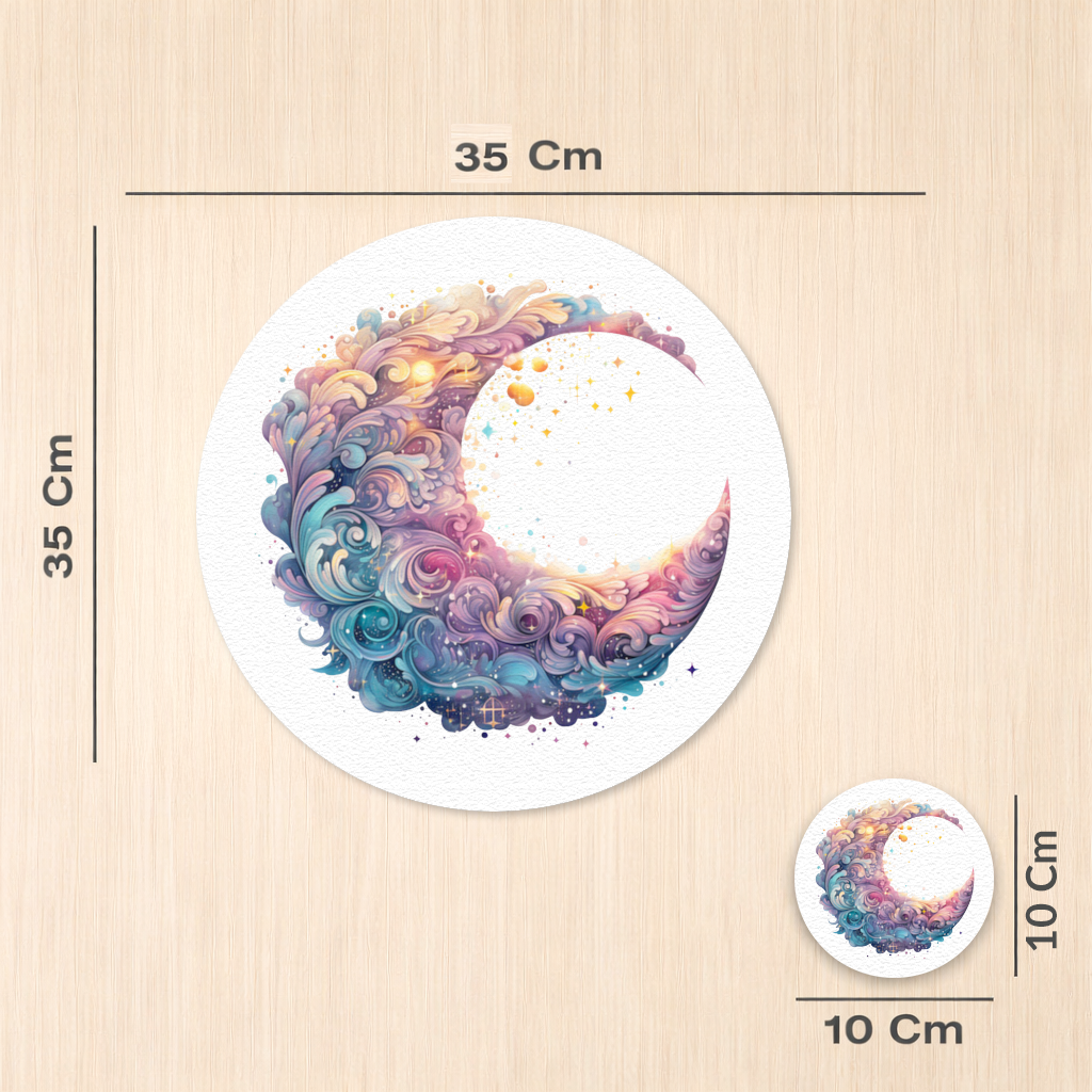 Colorful Swirled Celestial Moon Charger Plate Set  12 Pieces