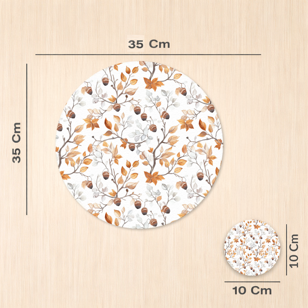 Watercolor Fall Acorns and Leaves Charger Plate Set 12 Pieces