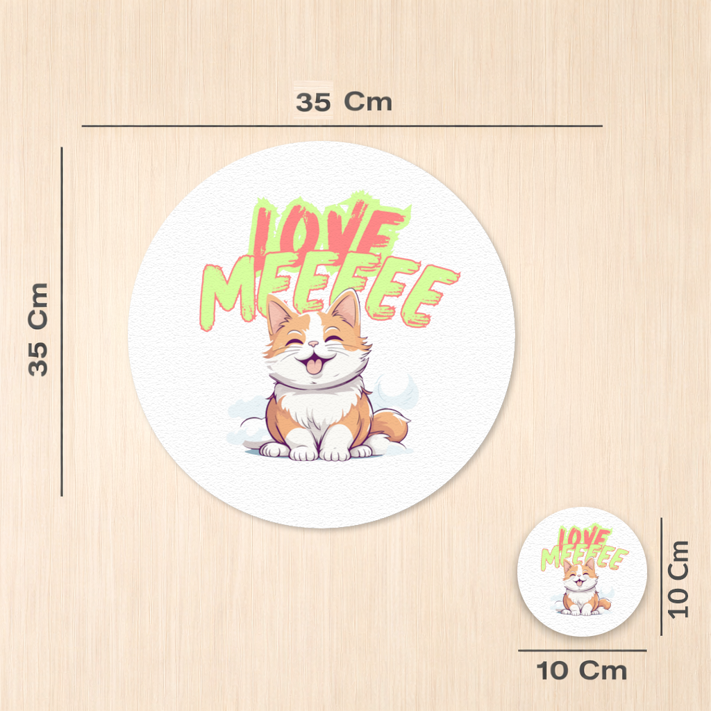 Cute Orange Cat Love Me Charger Plate Set 12 Pieces