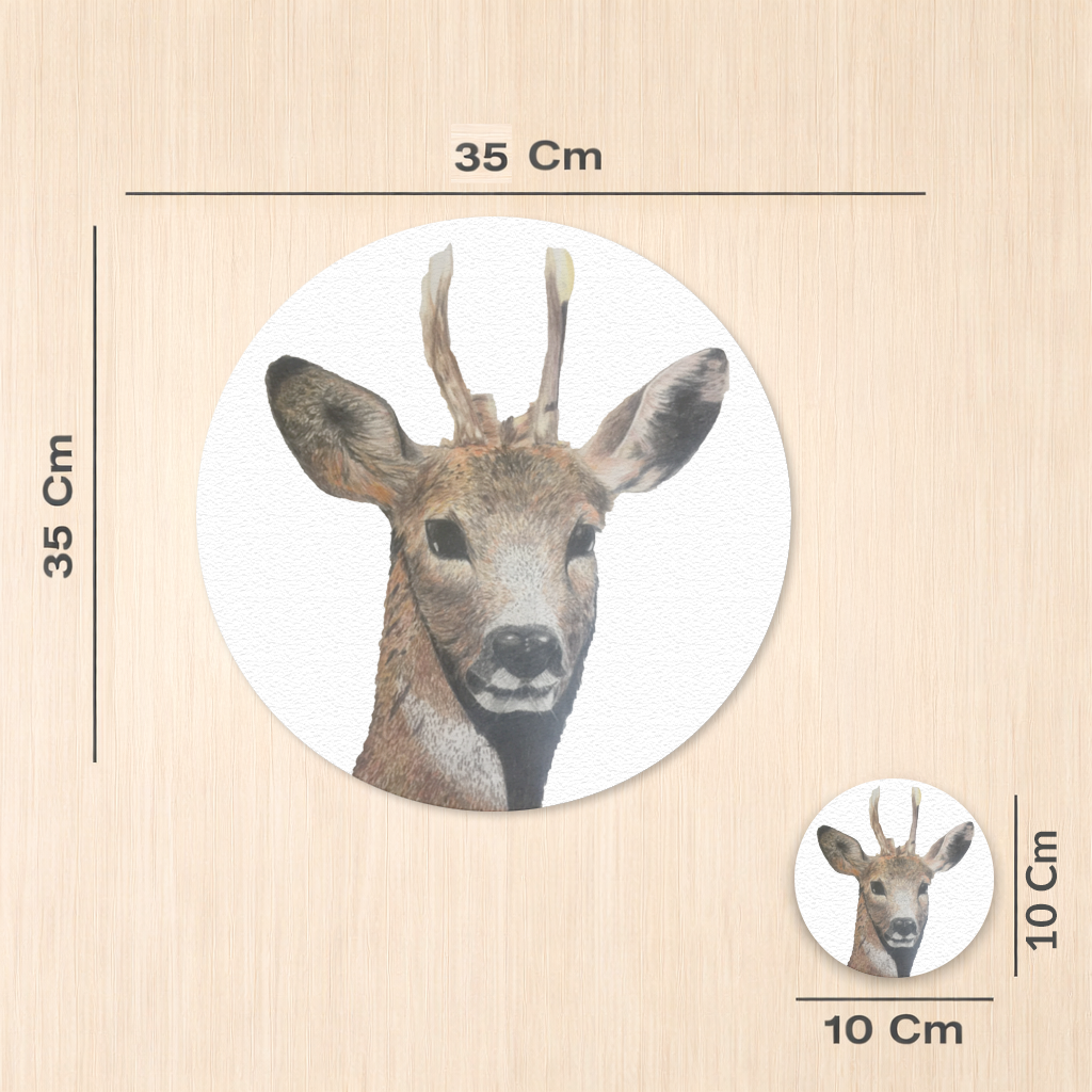 Deer colored pencil sketch Charger Plate Set  12 Pieces