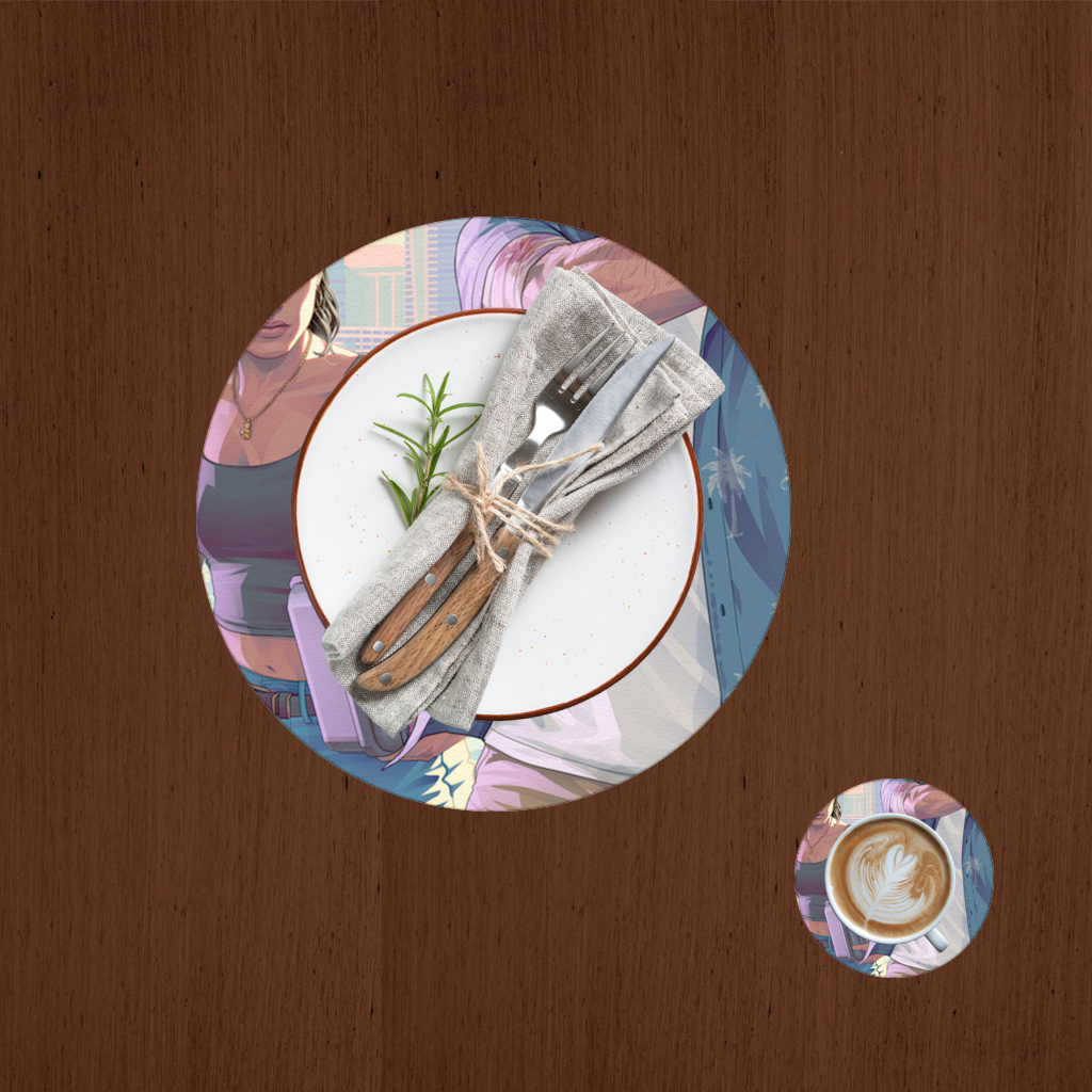 Vice City Showdown Tropical Heist Duo Charger Plate Set 12 Pieces