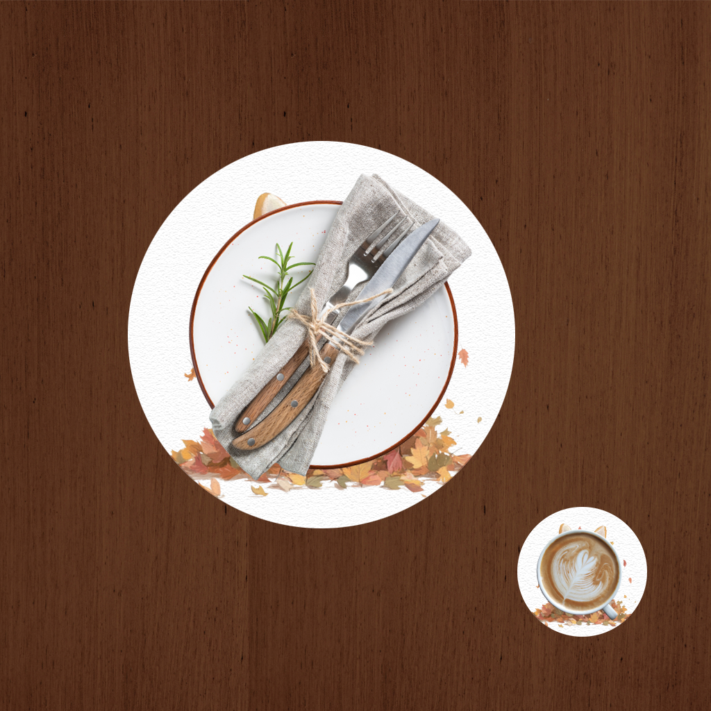 Happy Corgi Puppy in Fall Leaves Charger Plate Set 12 Pieces