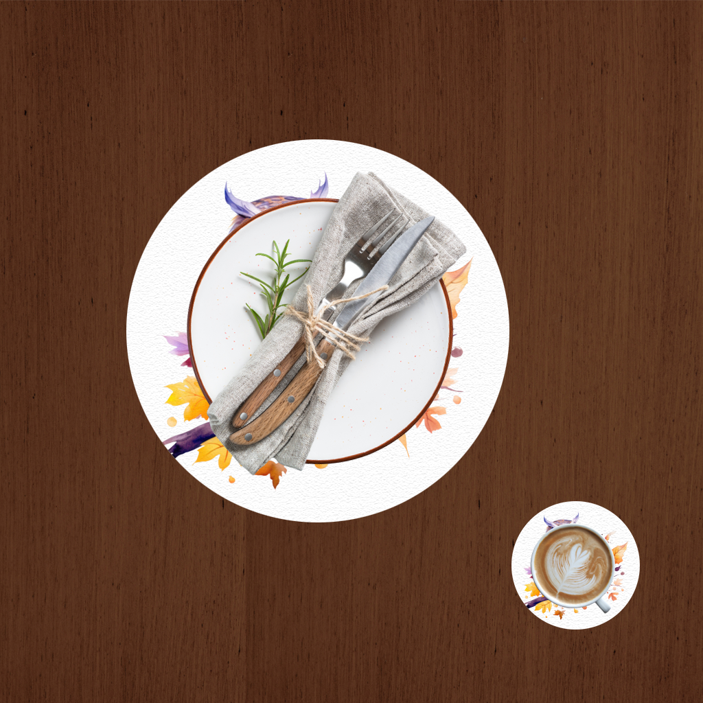 Whimsical Autumn Owl and Butterfly Charger Plate Set 12 Pieces