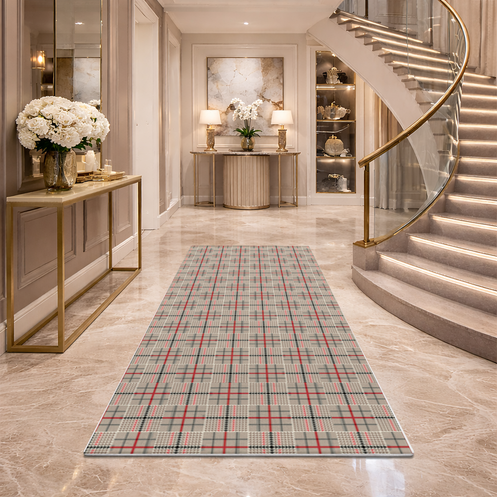 Red Black Geometric Tribal Pattern Hallway & Entryway Rug