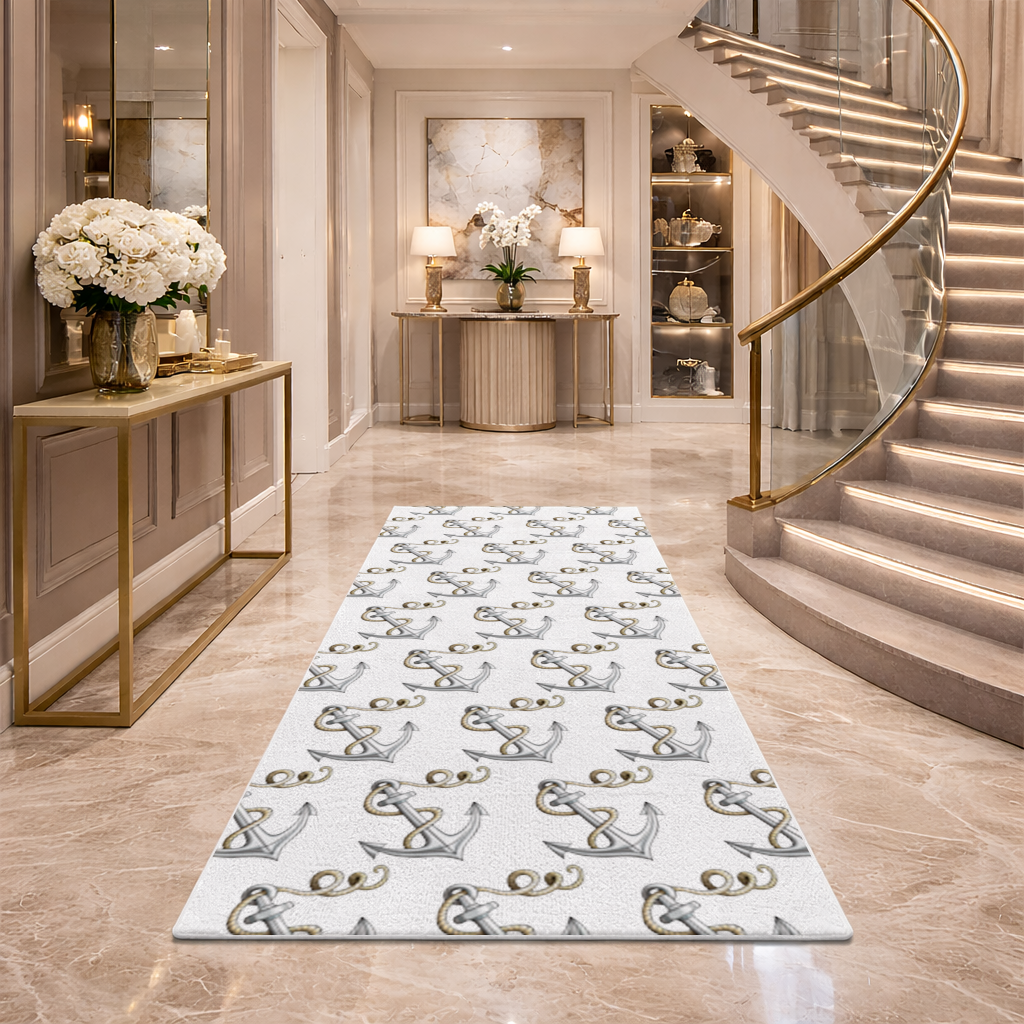 Sailor Anchor with Rope Tattoo Art Hallway & Entryway Rug