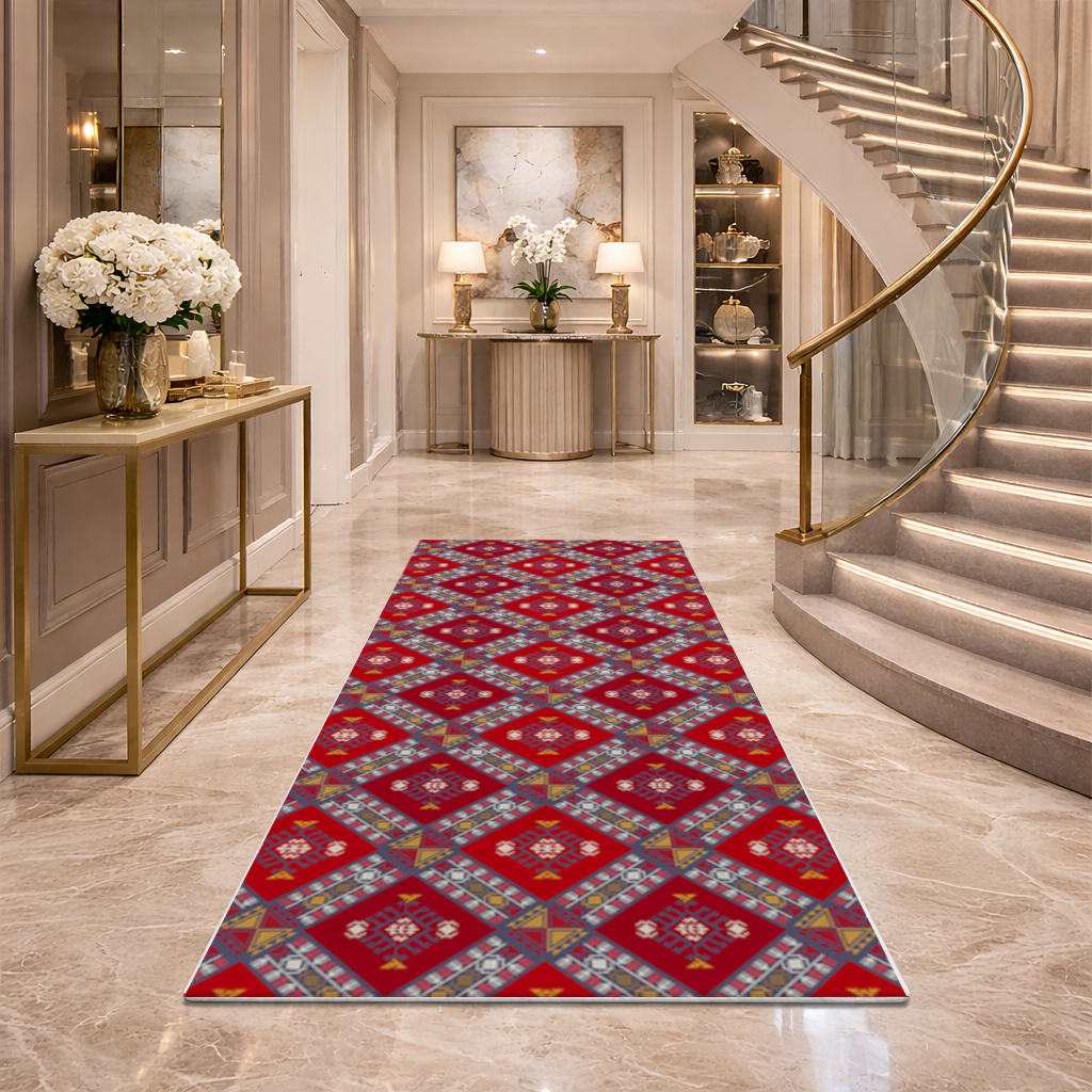 Traditional Kilim Pattern Motif Hallway & Entryway Rug