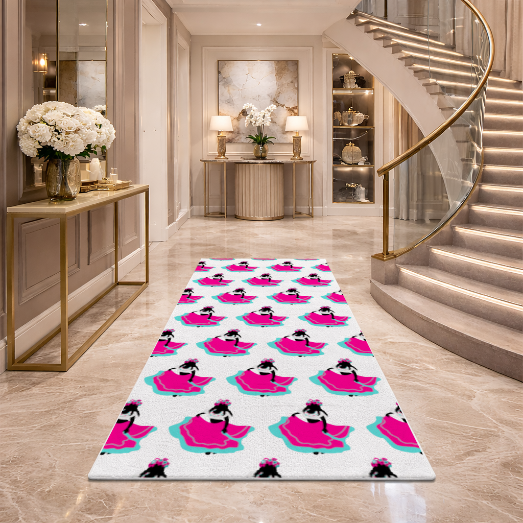 Mexican Folklorico Dancer Silhouette Hallway & Entryway Rug