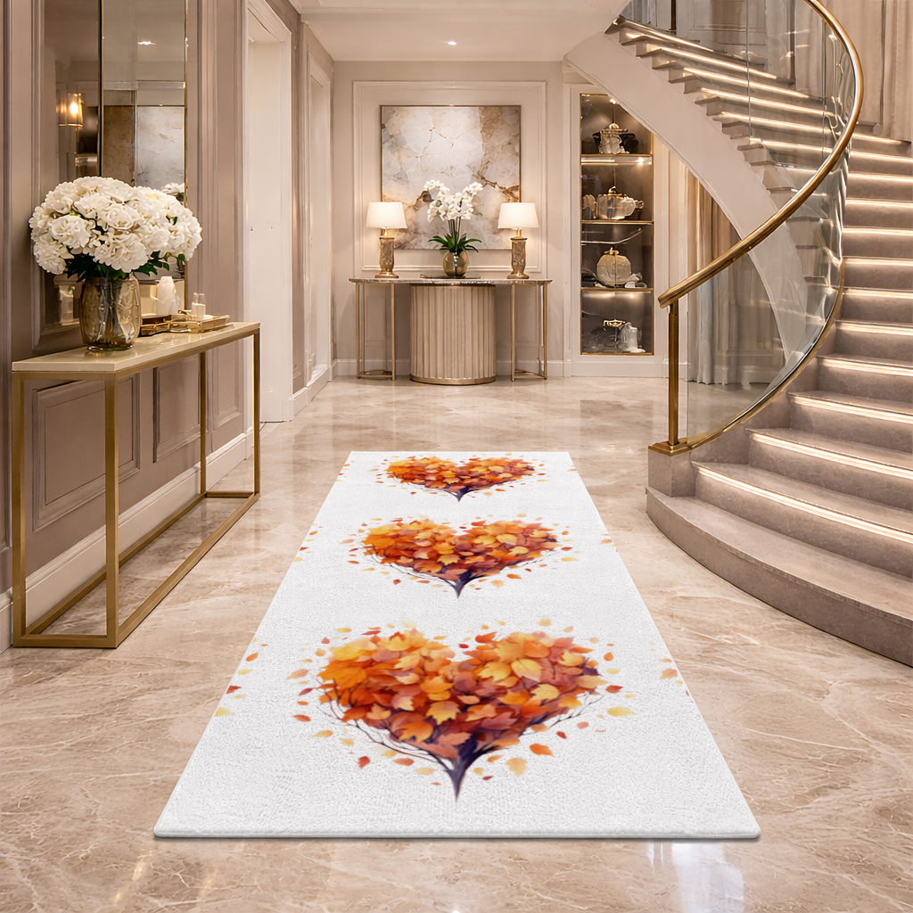 Autumn Leaf Heart Hallway & Entryway Rug