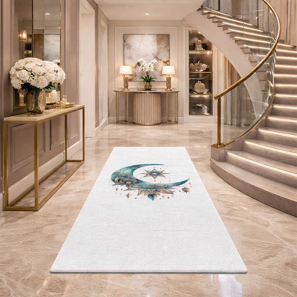 Boho Celestial Sun and Moon Hallway & Entryway Rug