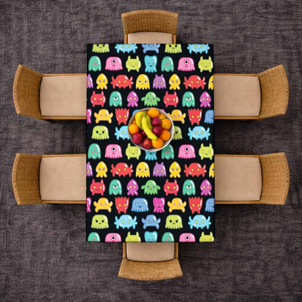 Cute Colorful Monsters Seamless Pattern Rectangular Tablecloth
