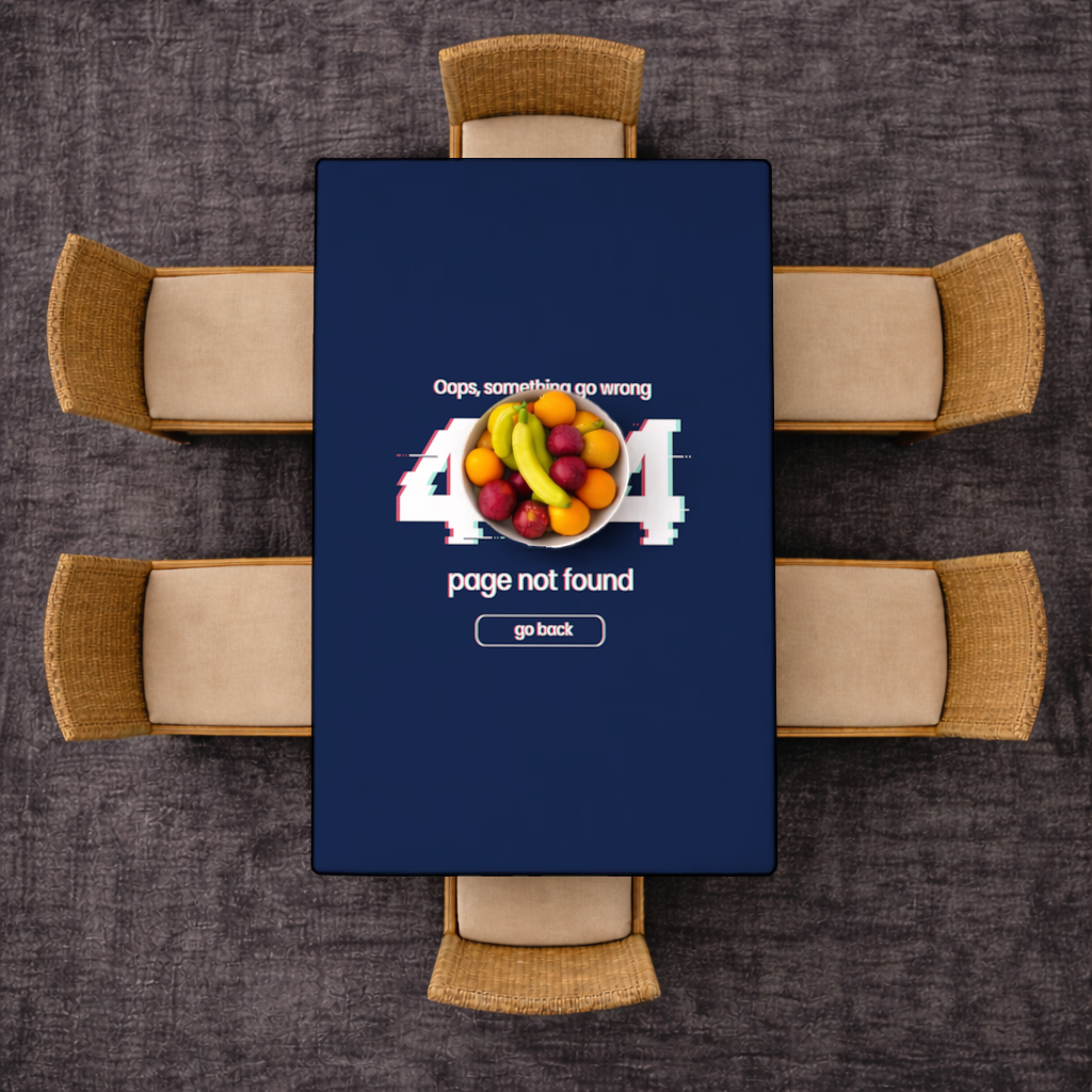 404 Error Glitch Design Rectangular Tablecloth
