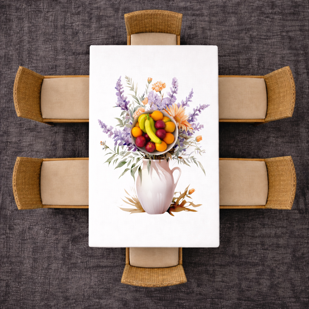 Cottagecore Wildflower Pitcher Rectangular Tablecloth