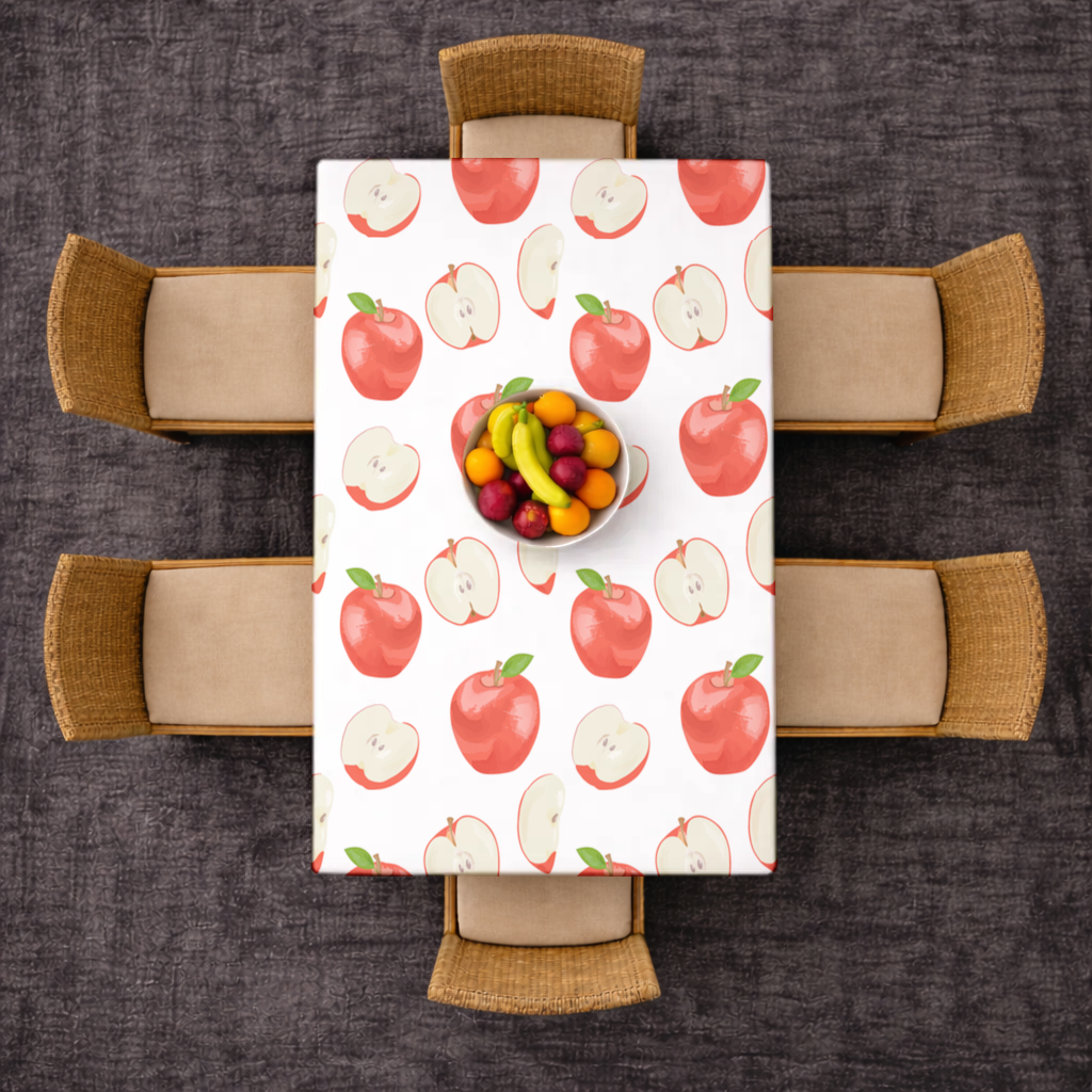 Red Apple Slices Rectangular Tablecloth