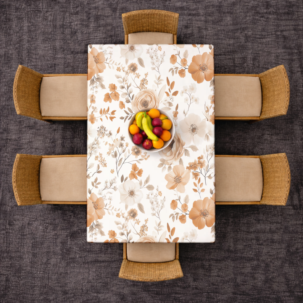 Terracotta Vintage Rose Rectangular Tablecloth