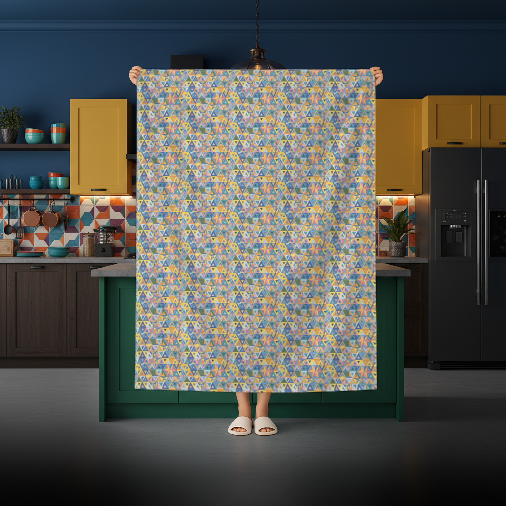 Rainbow triangle pattern Rectangular Tablecloth