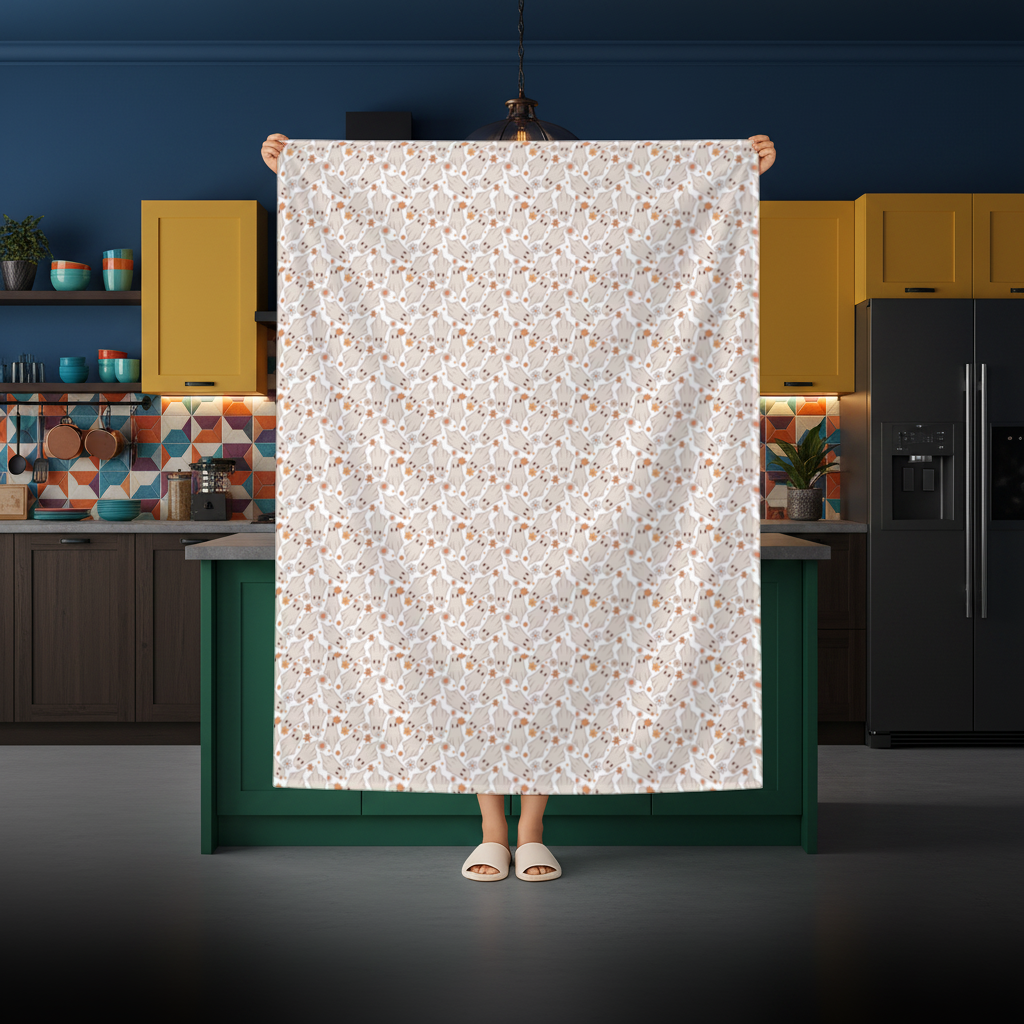 Retro Floral Cute Ghost Seamless Pattern Rectangular Tablecloth