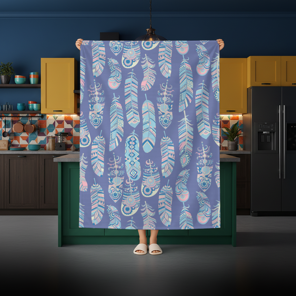 Boho Tribal Feather Rectangular Tablecloth