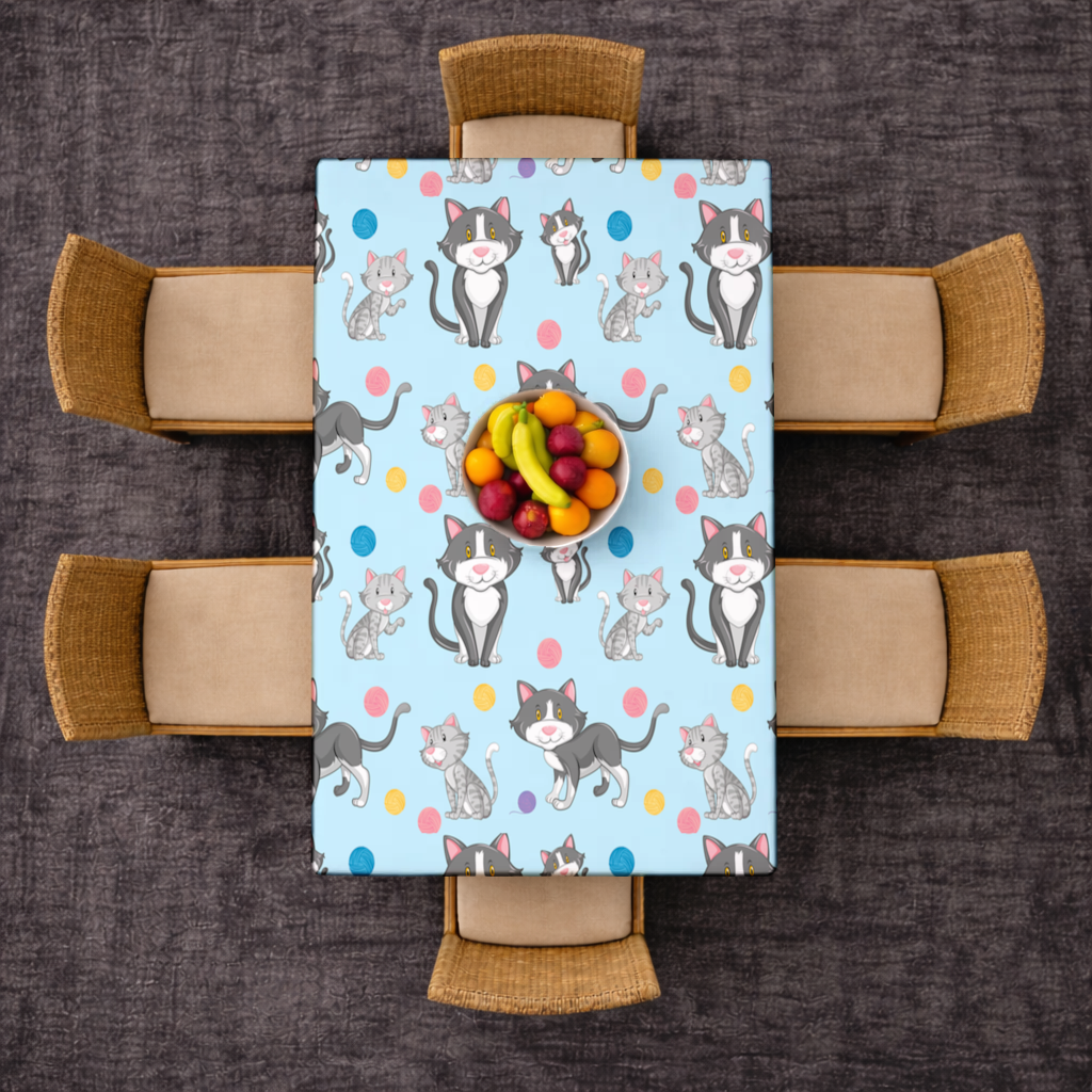 cat repeat pattern Rectangular Tablecloth