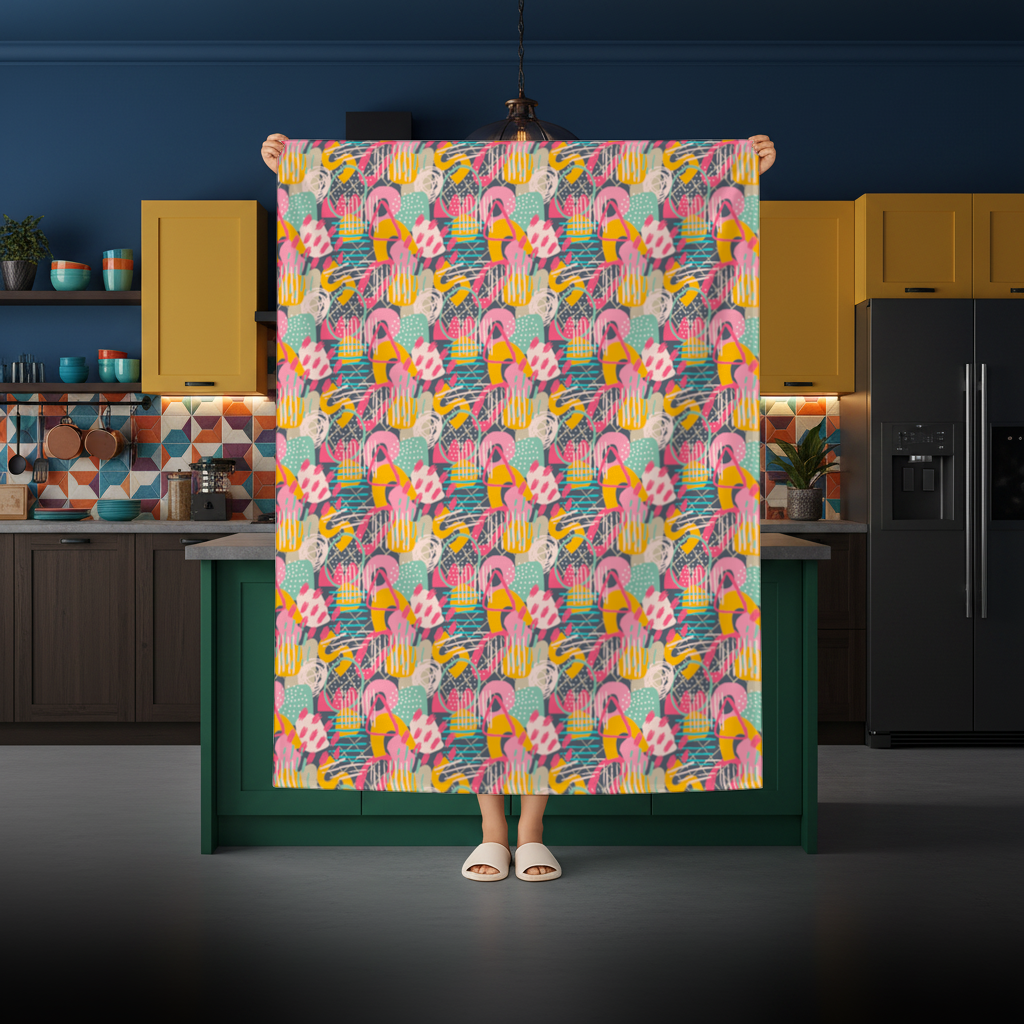 Abstract Geometric Doodle Rectangular Tablecloth