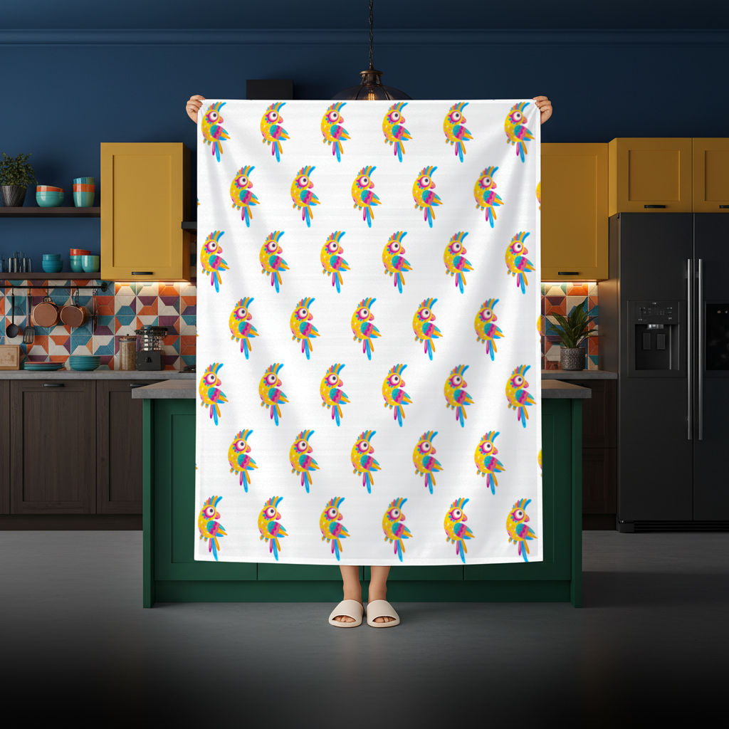 Vibrant Tropical Parrot Folk Rectangular Tablecloth