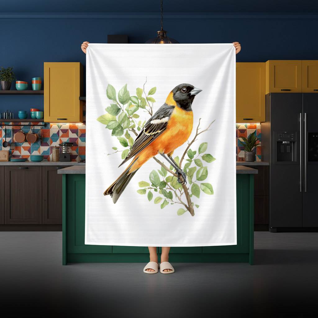 Baltimore Oriole on Branch Rectangular Tablecloth