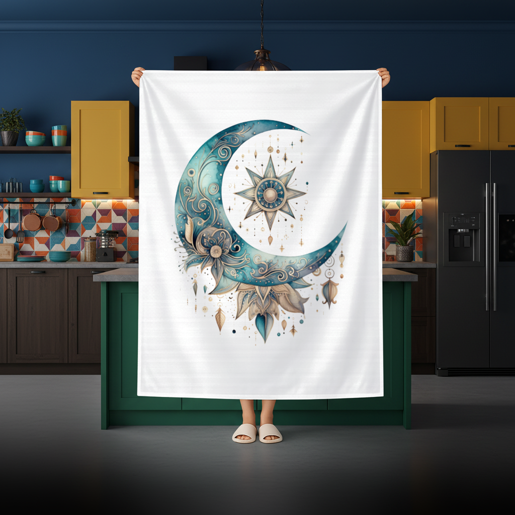 Boho Celestial Sun and Moon Rectangular Tablecloth