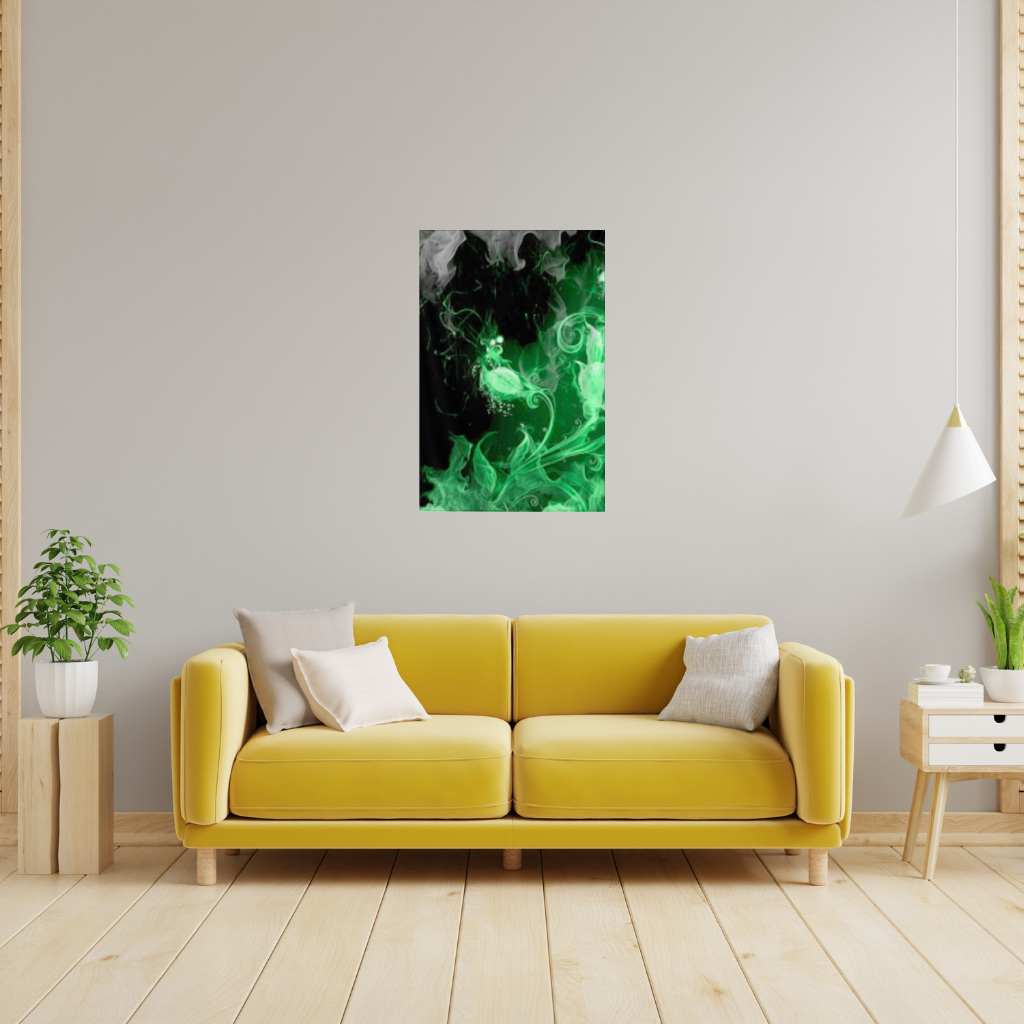 Green and black smokes Wall Tapestry