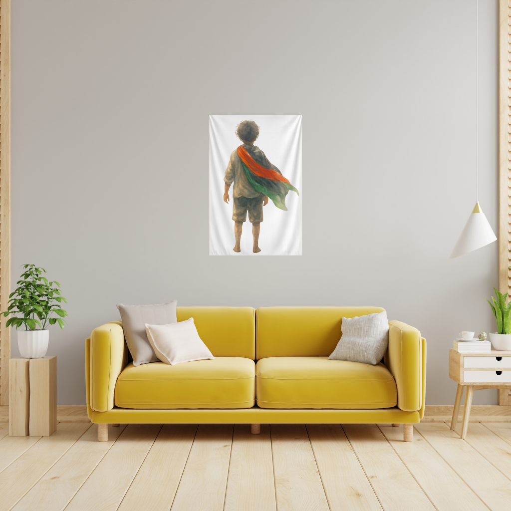 Palestinian Boy Back to the World Wall Tapestry