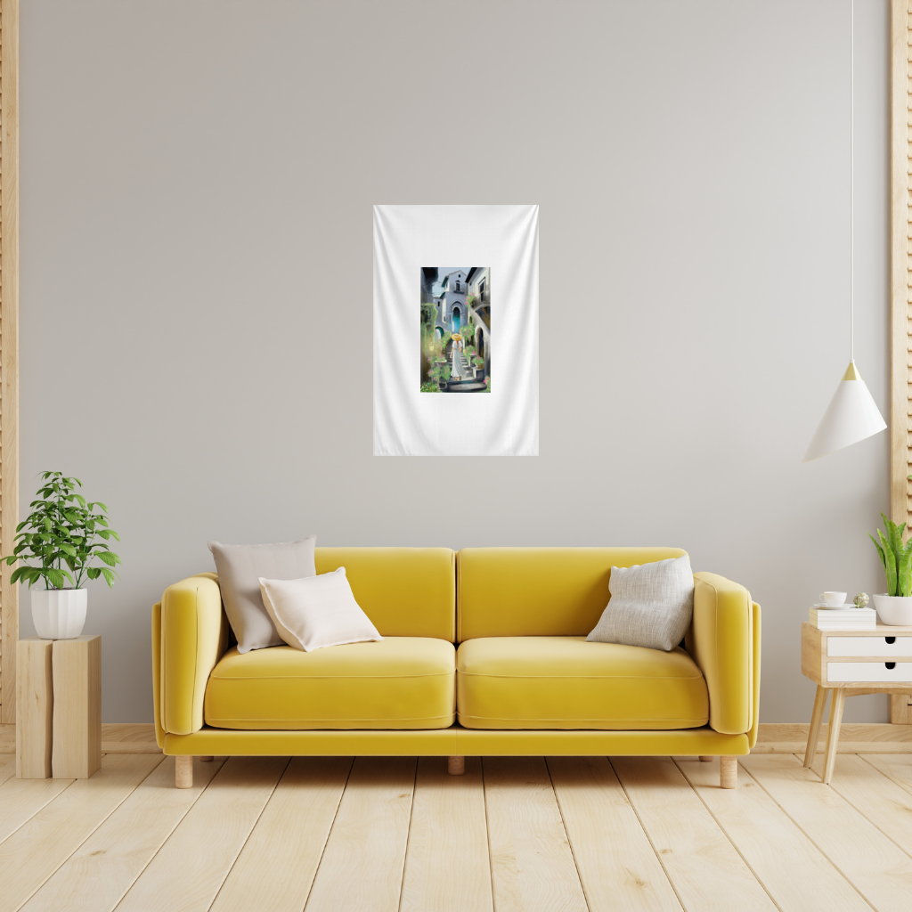 Journey Through Time The Tale of Flowery Streets Wall Tapestry